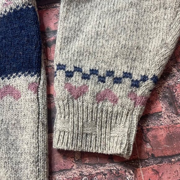 Vintage Womens Farm Cottage Core Sweater Wool Blend Rabbits Sheep 90s - Picture 5 of 8